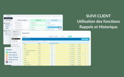 SUIVI CLIENT : utilisation des fonctions Rappels et Historique